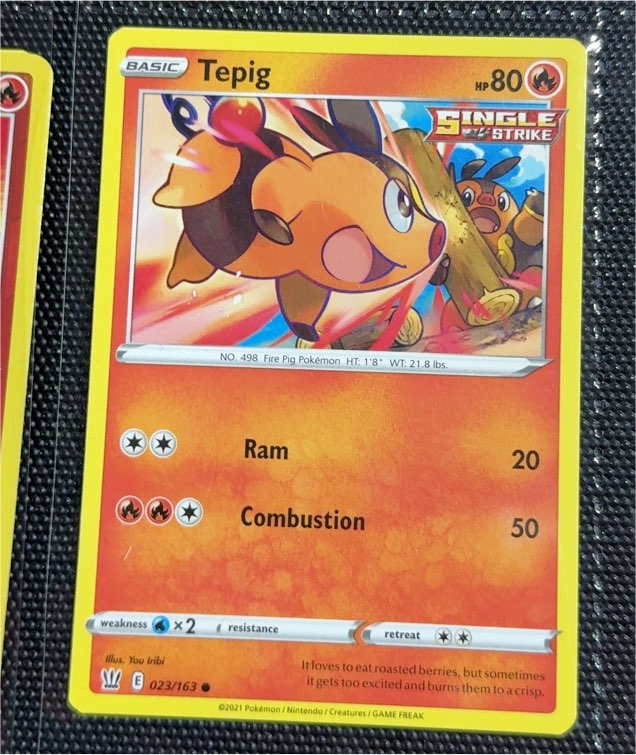 2021 Pokémon Sword & Shield Battle Styles #023 Tepig — front