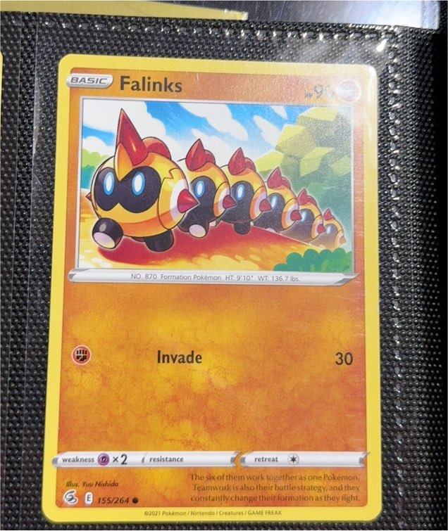 2021 Pokémon TCG Fusion Strike #155 Falinks — front