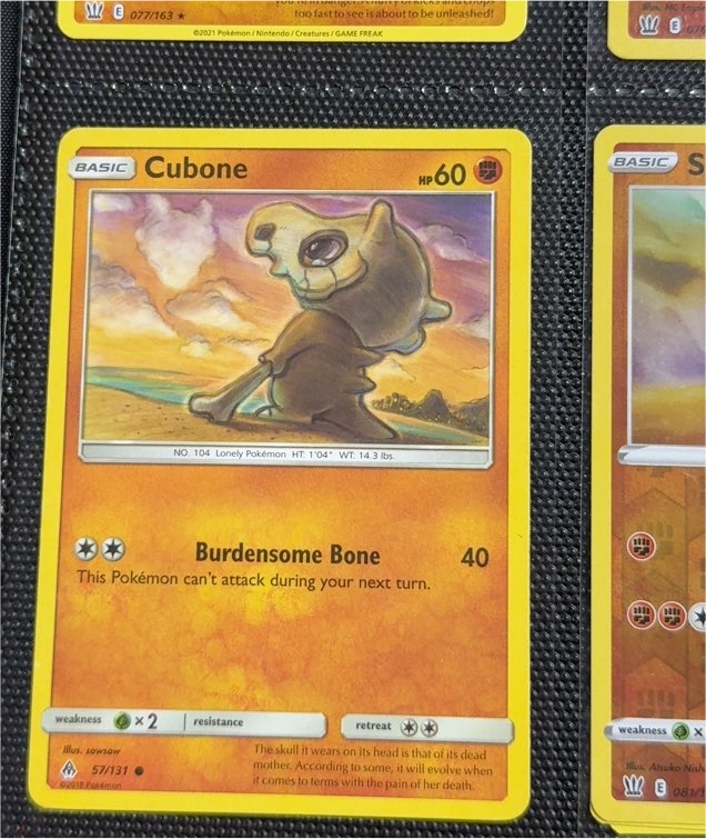2018 Pokémon Sun & Moon Forbidden Light #57 Cubone — front