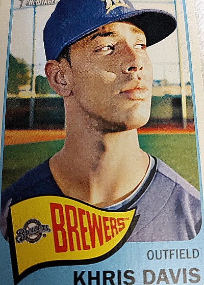 2014 Topps Heritage Khris Davis Milwaukee Brewers — front
