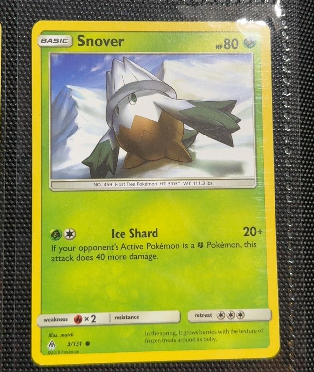 2018 Pokémon Forbidden Light #3 Snover — front