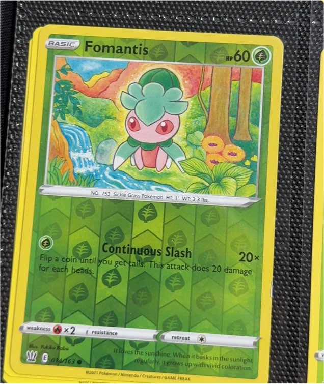 2021 Pokémon Battle Styles #014 Fomantis — front