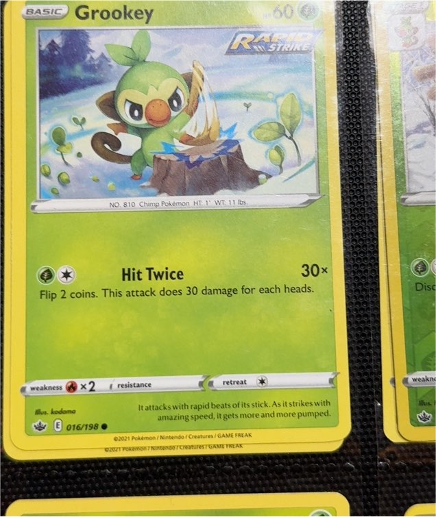 2021 Pokémon TCG Chilling Reign #016 Grookey — front