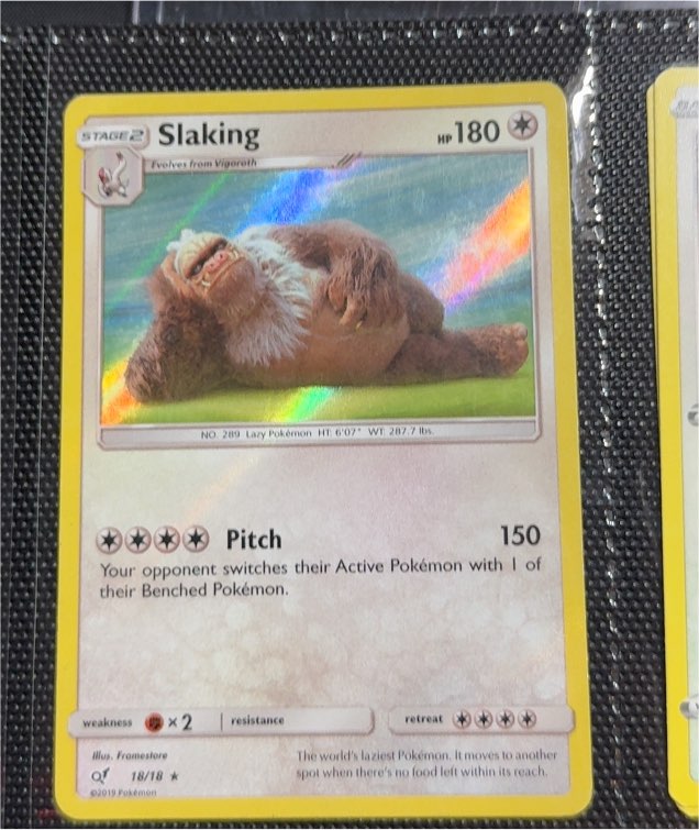2019 Pokémon Sun & Moon Detective Pikachu #18 Slaking — front