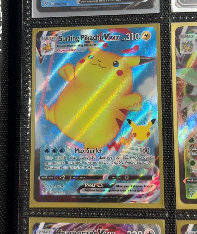 2021 Pokémon Celebrations #009 Surfing Pikachu VMAX — front