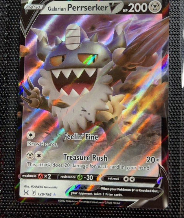 2022 Pokémon TCG Lost Origin #129 Galarian Perrserker V — front