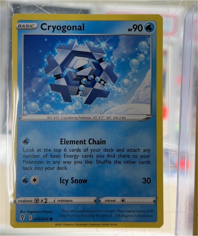 2021 Pokémon SWSH07: Evolving Skies #043 Cryogonal — front