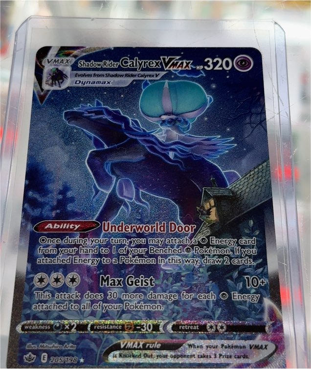 2021 Pokémon TCG Chilling Reign #205 Shadow Rider Calyrex VMAX — front