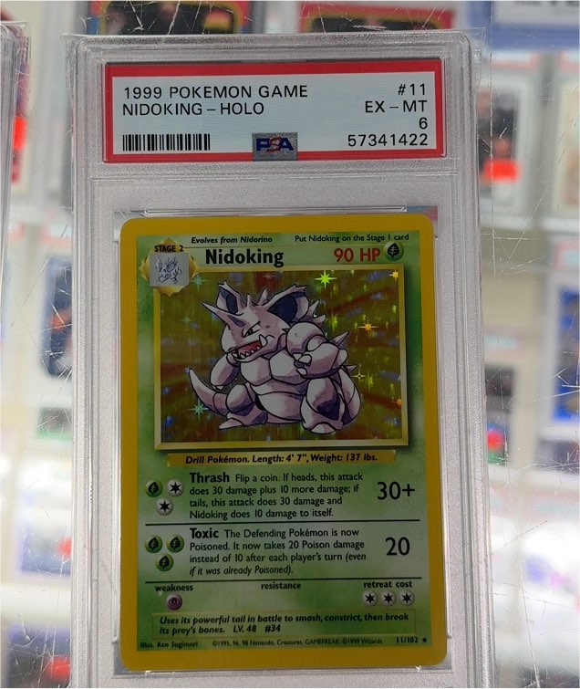 1999 Pokémon Base Set #11 Nidoking Holo — front