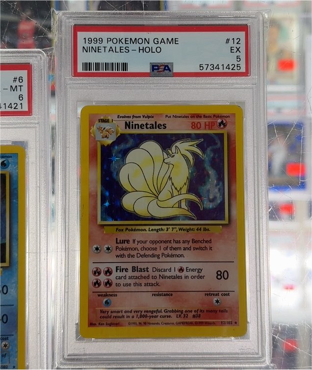1999 Pokémon Base Set #12 Ninetales Holo — front
