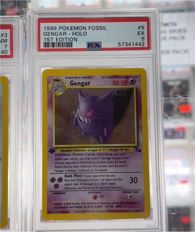 1999 Pokémon Fossil #5 Gengar — front