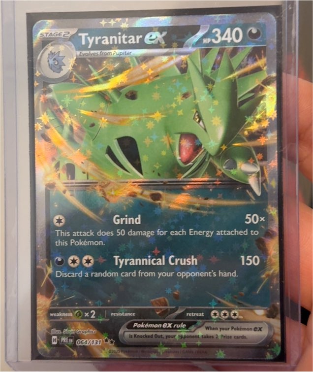 2025 Pokémon SV Prismatic Evolutions #064 Tyranitar ex — front