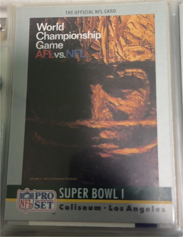 1990 Pro Set #1 Super Bowl I — front