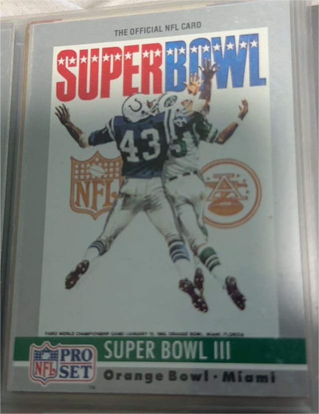 1990 Pro Set #3 Super Bowl III — front