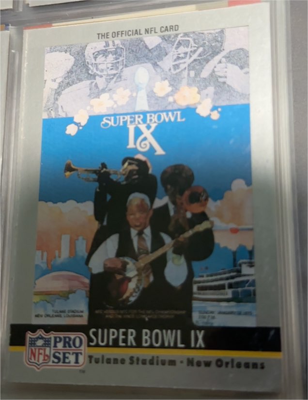 1990 Pro Set #9 Super Bowl IX Super Bowl Collectibles — front