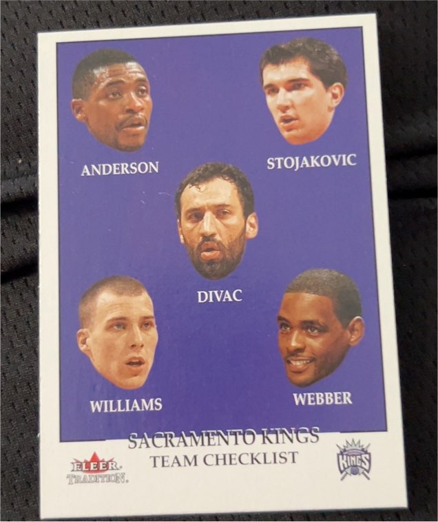 2000 Fleer Tradition #284 Sacramento Kings Team Checklist — front
