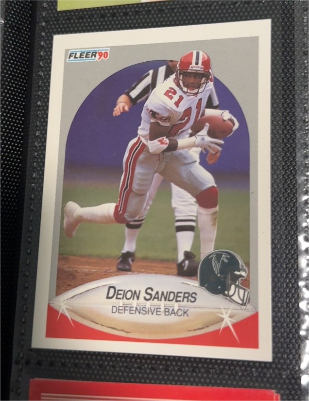1990 Fleer #382 Deion Sanders — front