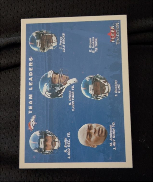 2001 Fleer Tradition #370 Denver Broncos Team Leaders — front