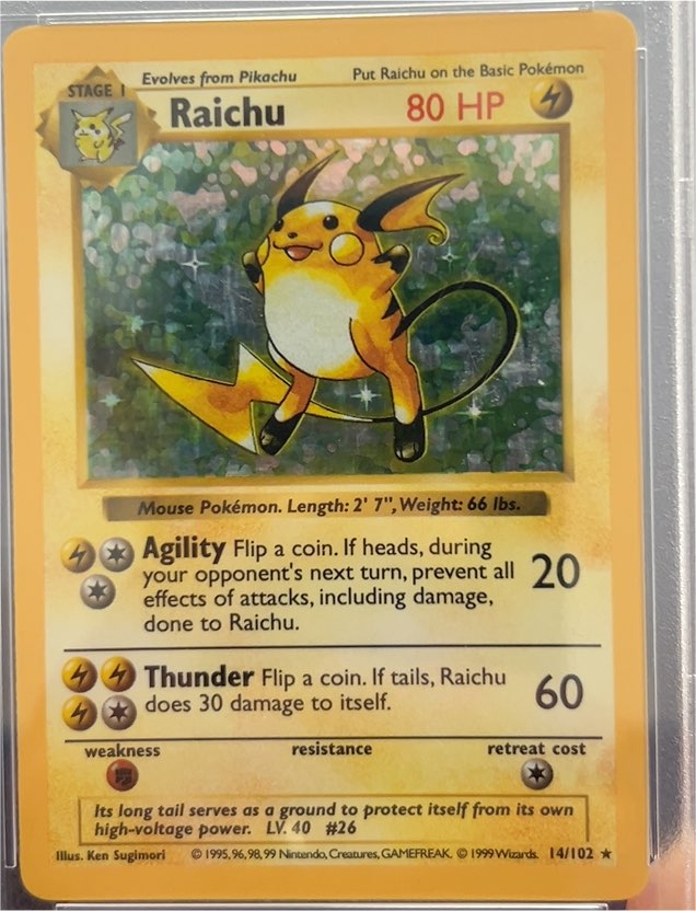 1999 Pokémon Base Set #14 Raichu — front