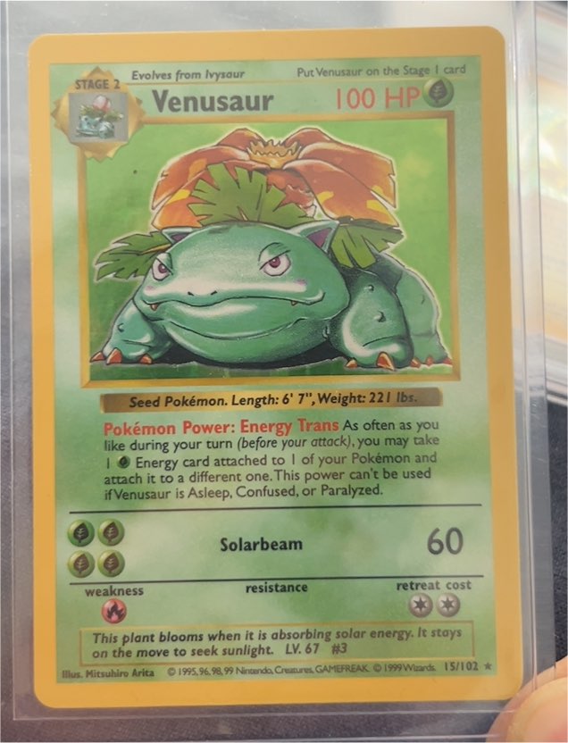 1999 Pokémon #15 Venusaur — front