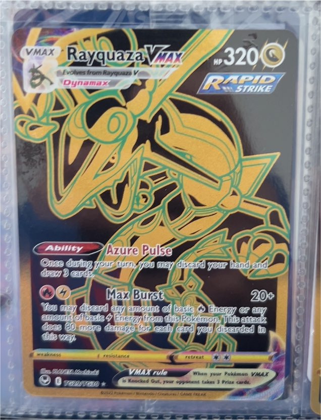 Pokémon TCG Rayquaza VMAX TG29 Silver Tempest — front