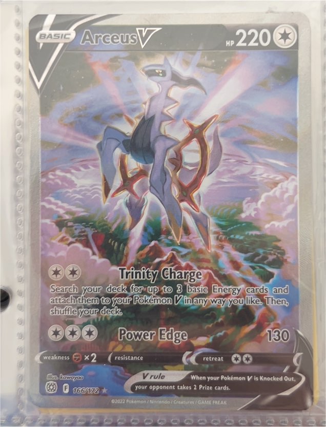 2022 Pokémon Brilliant Stars #166 Arceus V — front