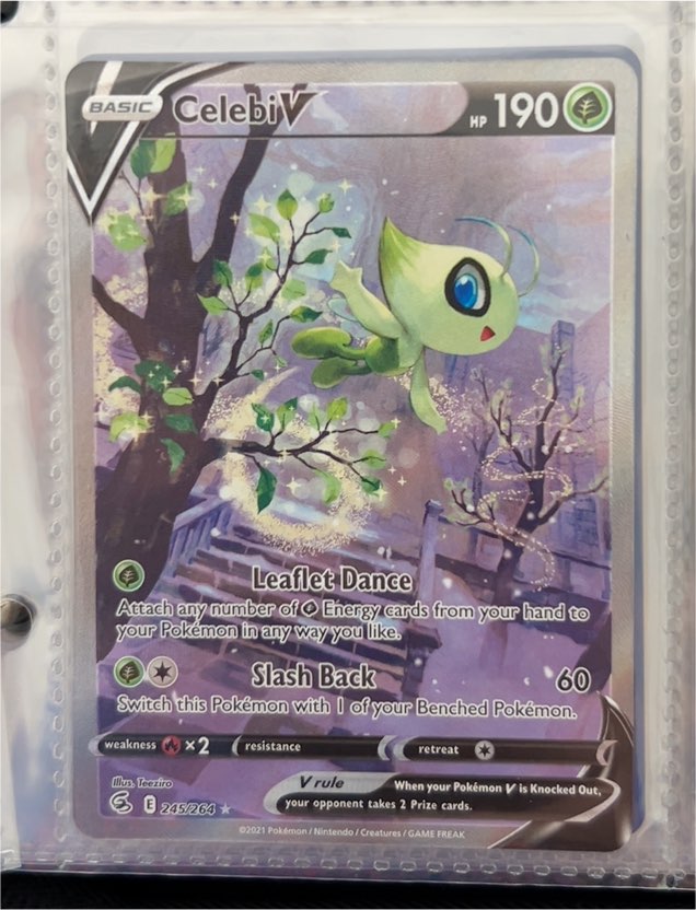 2021 Pokémon SWSH08: Fusion Strike #245 Celebi V (Alternate Full Art) — front