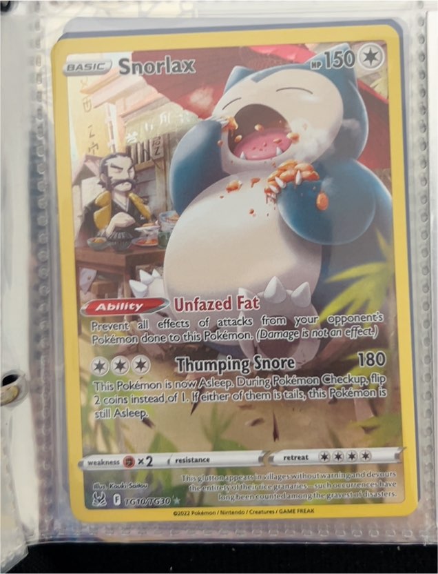 2022 Pokémon Lost Origin #TG10/TG30 Snorlax — front