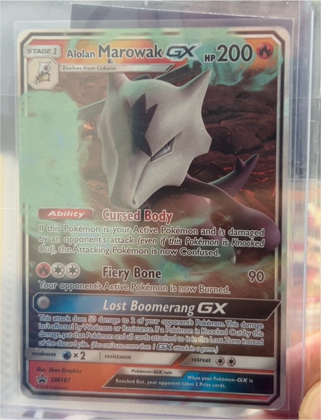 2019 Pokémon Sun & Moon Black Star Promo #SM187 Alolan Marowak GX — front