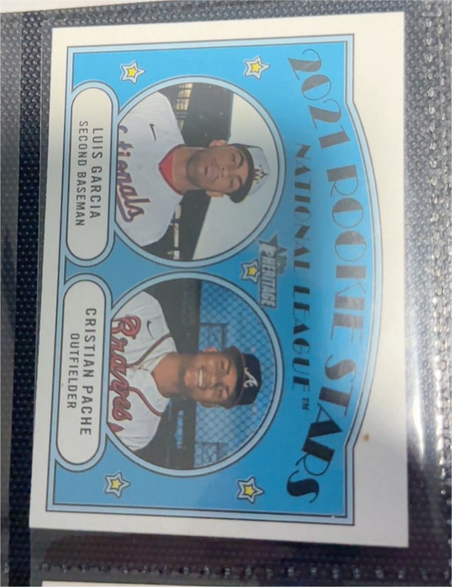 2021 Topps Heritage #109 Luis Garcia / Cristian Pache — front