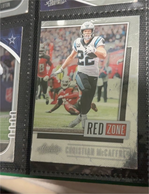 2020 Panini Absolute Red Zone #RZ-CM Christian McCaffrey — front