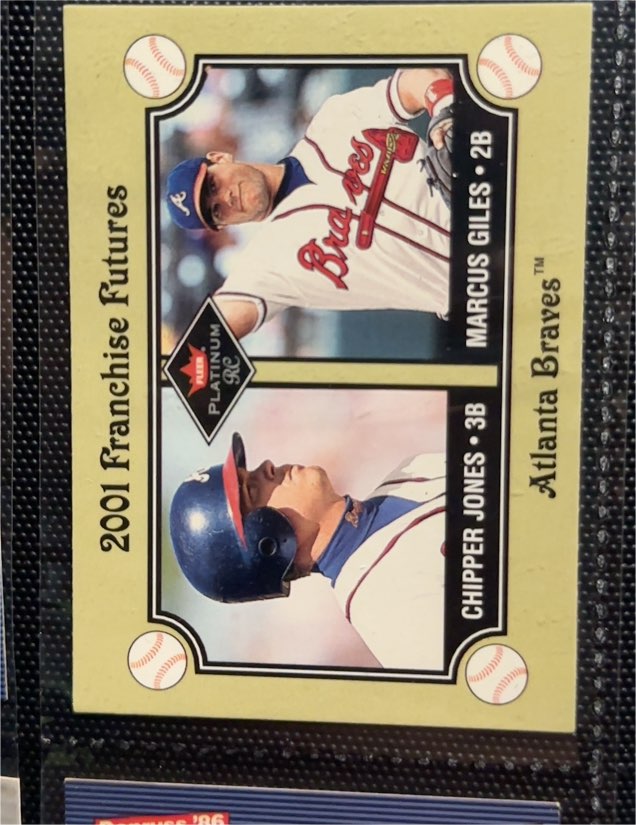 2001 Fleer Platinum #477 Chipper Jones/Marcus Giles — front