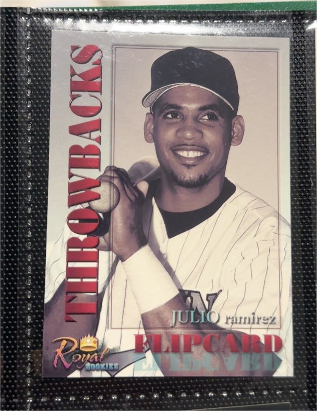 2001 Royal Rookies Throwbacks Flipcard Julio Ramirez — front