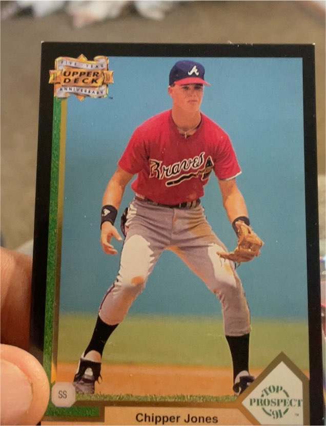 1993 Upper Deck 5th Anniversary #A11 Chipper Jones — front