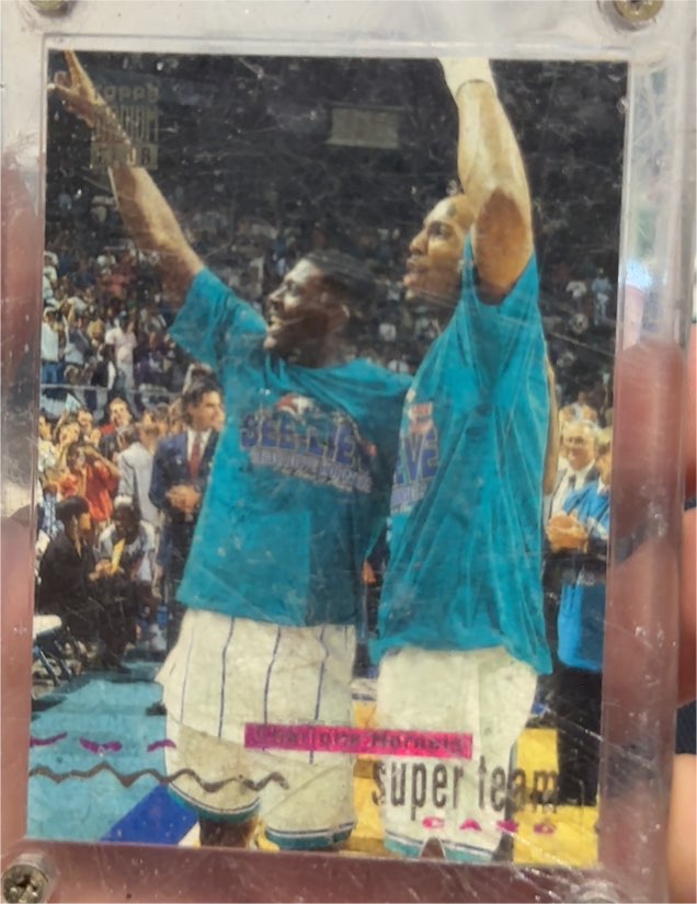 1993-94 Topps Stadium Club Super Teams #3 Charlotte Hornets Mourning Johnson — front