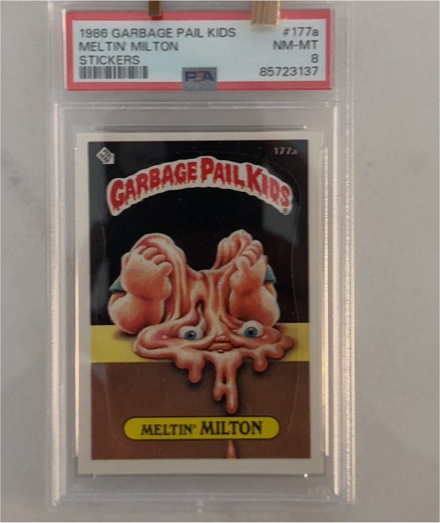1986 Topps Garbage Pail Kids #177a Meltin Milton — front