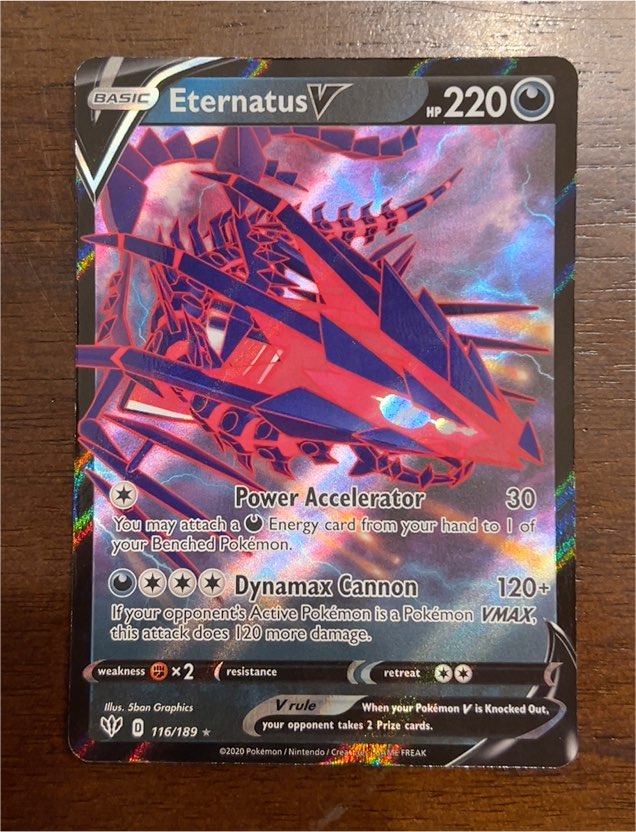 2020 Pokémon TCG Darkness Ablaze #116 Eternatus V — front