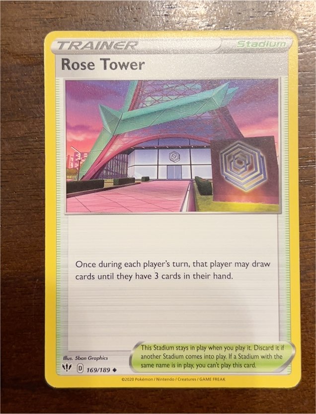 2020 Pokémon Darkness Ablaze #169 Rose Tower — front