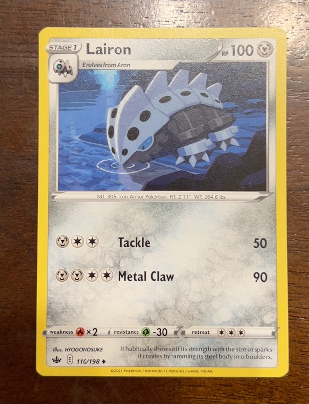 2021 Pokémon SWSH06: Chilling Reign #110 Lairon — front