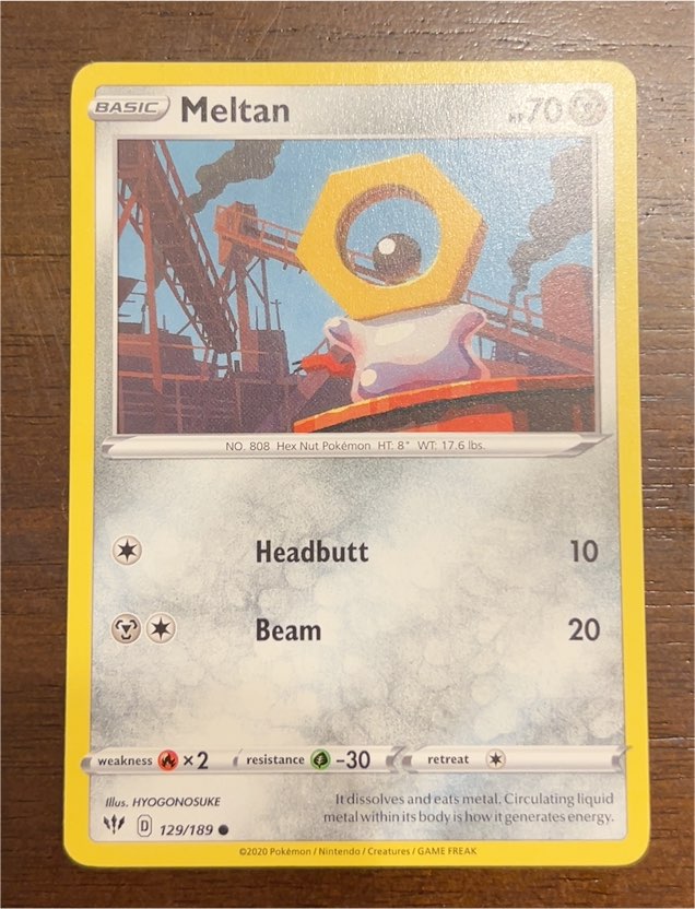 2020 Pokémon Darkness Ablaze #129 Meltan — front