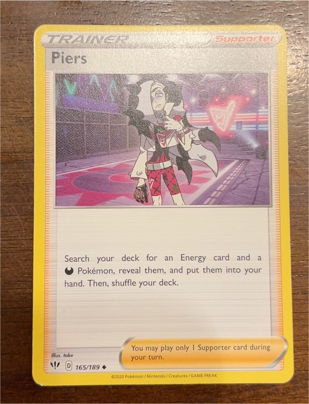 2020 Pokémon Sword & Shield Darkness Ablaze #165 Piers — front