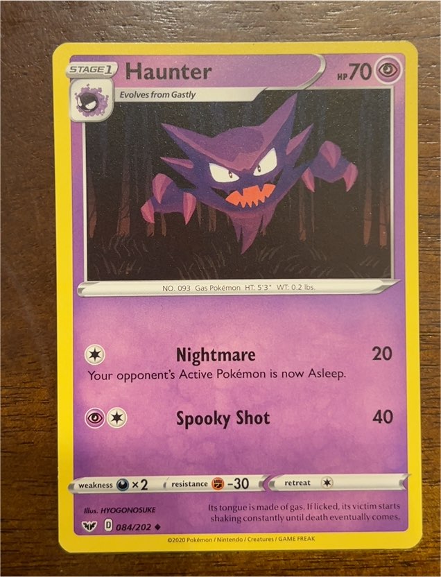 2020 Pokémon Sword & Shield #084 Haunter — front