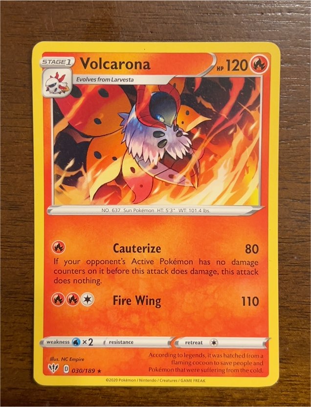 2020 Pokémon Darkness Ablaze #030 Volcarona — front