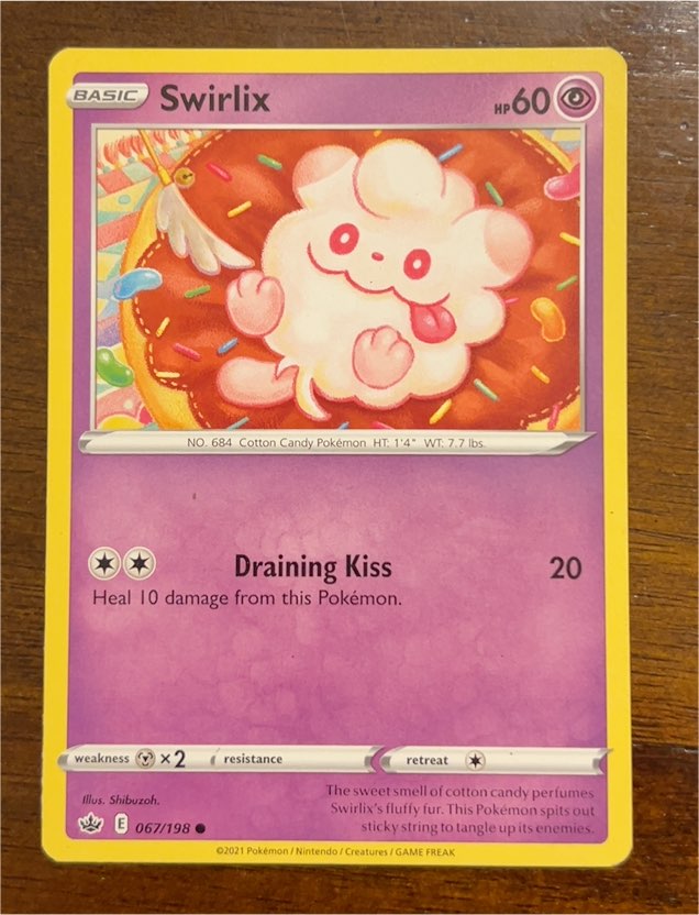 2021 Pokémon SWSH06: Chilling Reign #067 Swirlix — front