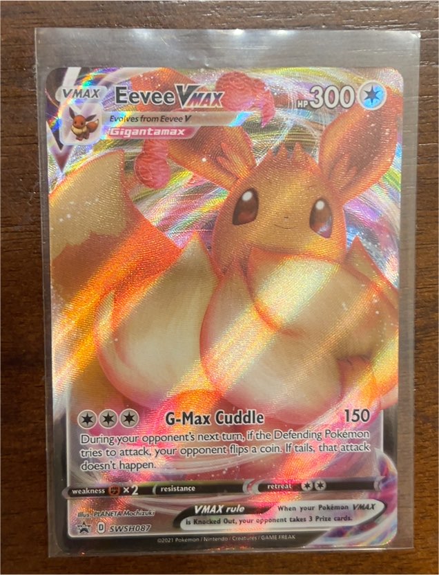 2021 Pokémon Sword & Shield Black Star Promo #SWSH087 Eevee VMAX — front