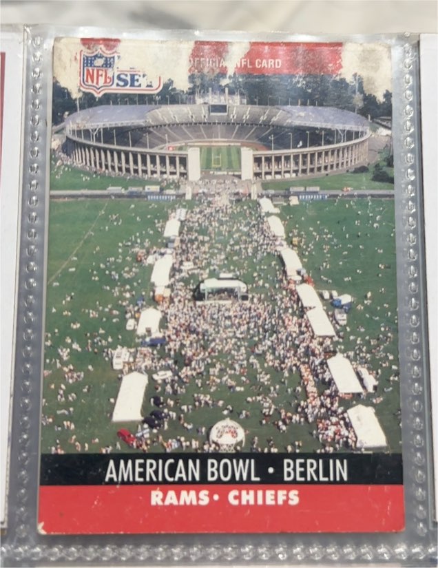 1990 Pro Set #782 American Bowl: Berlin Rams vs Chiefs — front