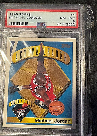 1995 Topps #1 Michael Jordan Active Leader Scoring — front