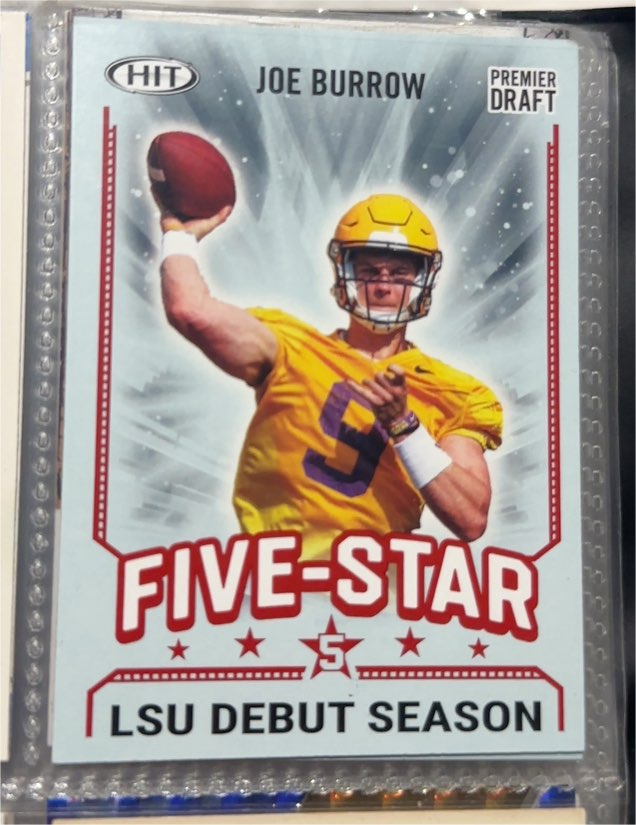 2020 Sage Hit Premier Draft #91 Joe Burrow Five-Star LSU Debut Season — front