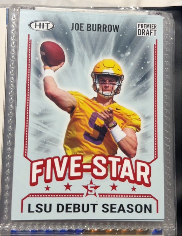 2020 Sage Hit Premier Draft Five-Star #91 Joe Burrow LSU Debut Season — front