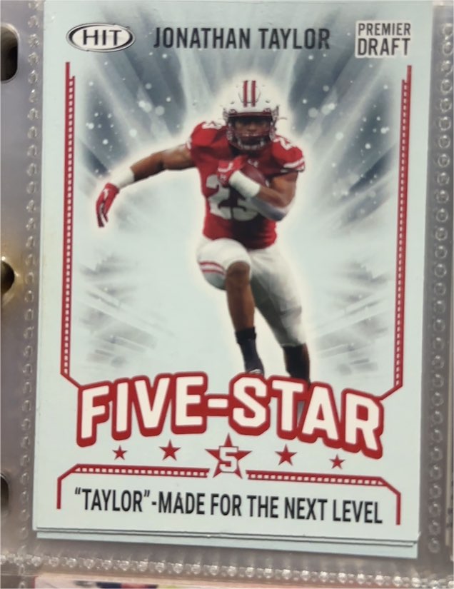 2020 Sage Hit Premier Draft #42 Five-Star Jonathan Taylor — front